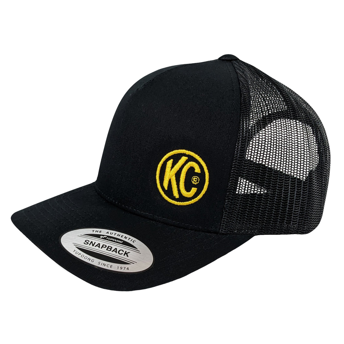 KC HiLiTES 70213 - KC Hat Curved Trucker Black KC Logo Yellow One Size Fits Most 3
