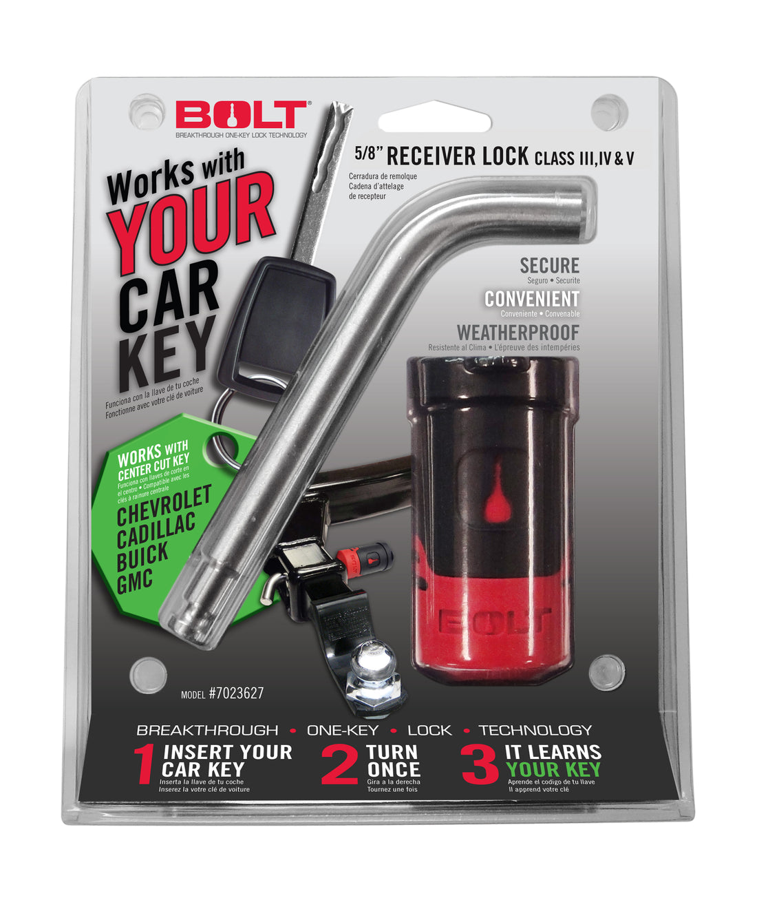 BOLT 7023582 - 5/8IN. RECEIVER LOCK GM CENTER CUT 2