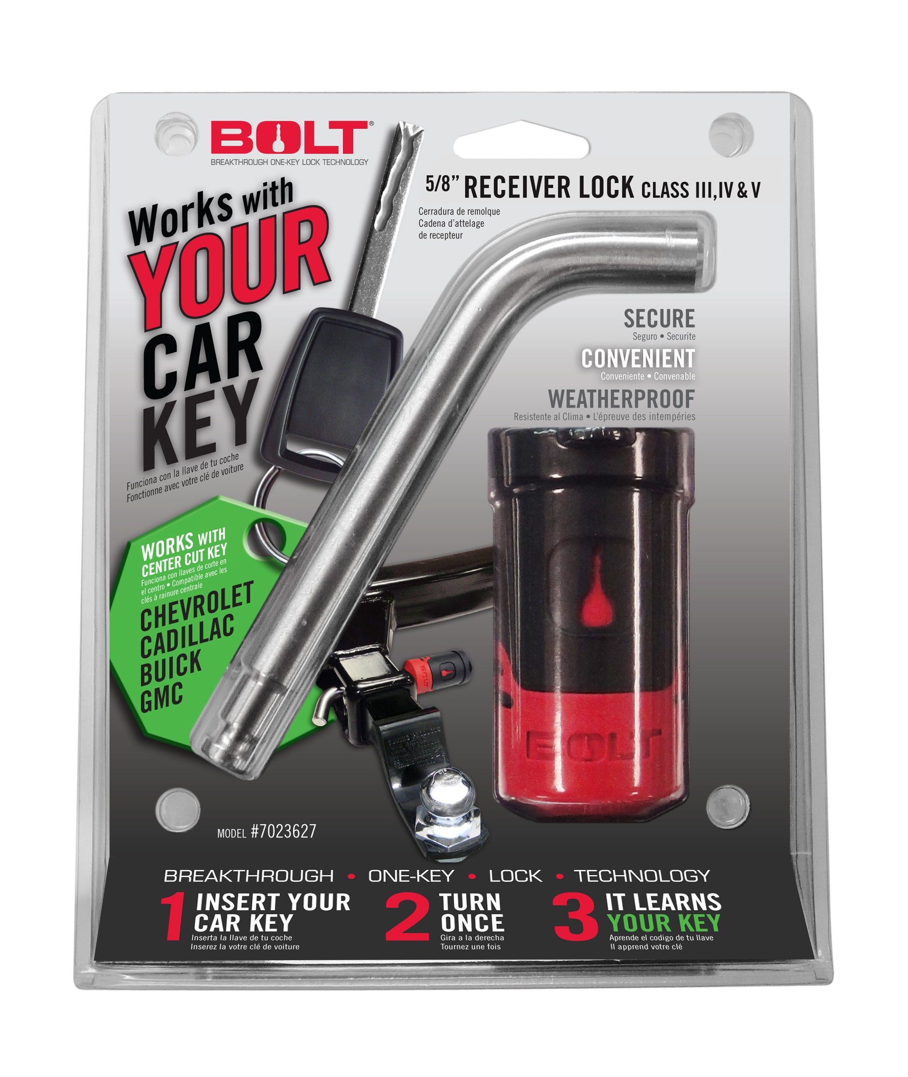 BOLT 7023582 - 5/8IN. RECEIVER LOCK GM CENTER CUT 2