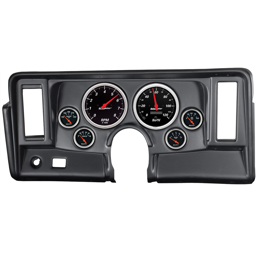 AutoMeter 7024-DB - DIRECT FIT DASH KIT, NOVA 69-76, TACH/MPH/FUEL/OILP/WTMP/VOLT, DESIGNER BLACK 3