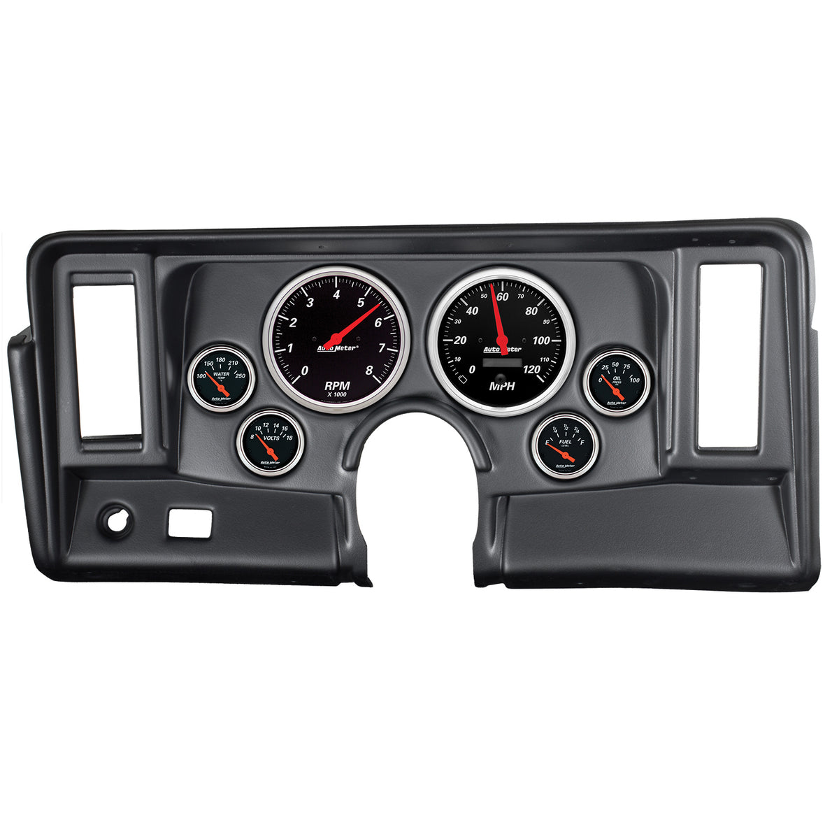 AutoMeter 7024-DB - DIRECT FIT DASH KIT, NOVA 69-76, TACH/MPH/FUEL/OILP/WTMP/VOLT, DESIGNER BLACK 3