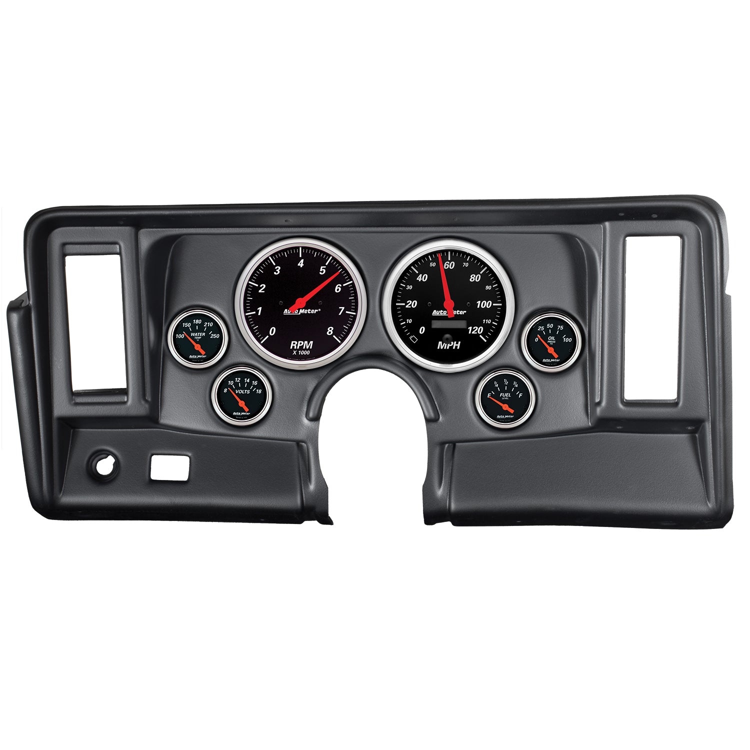AutoMeter 7024-DB - DIRECT FIT DASH KIT, NOVA 69-76, TACH/MPH/FUEL/OILP/WTMP/VOLT, DESIGNER BLACK 3