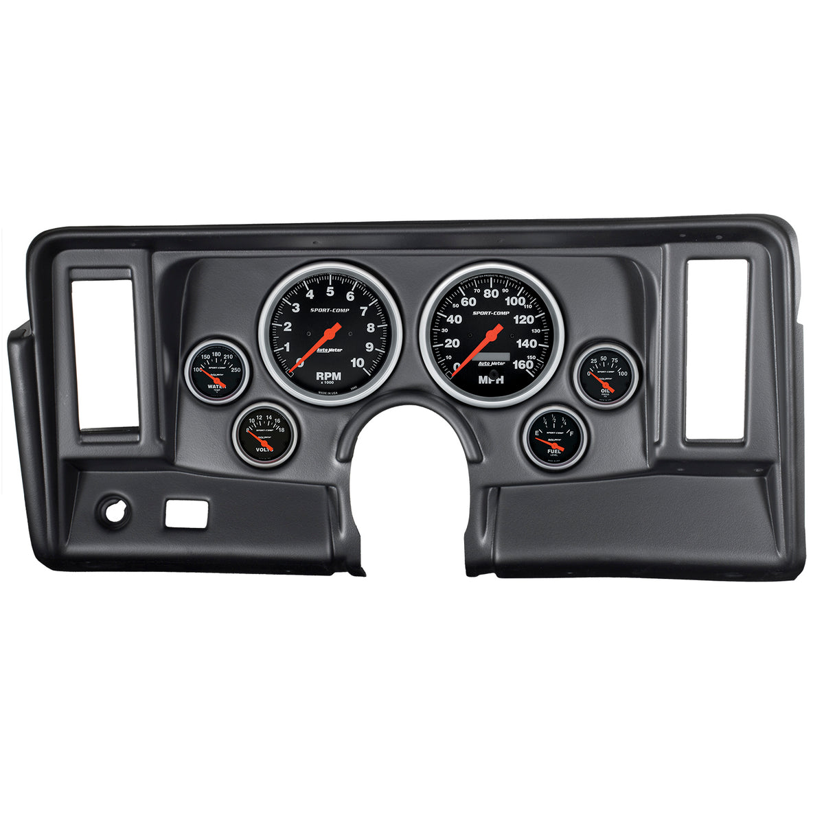 AutoMeter 7024-SC - DIRECT FIT DASH KIT, NOVA 69-76, TACH/MPH/FUEL/OILP/WTMP/VOLT, SPORT-COMP 3