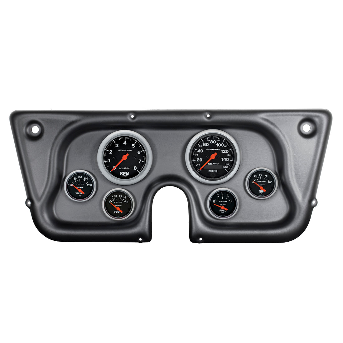 AutoMeter 7032-SC - DIR FIT DSH KT, CHEVY TRUCK C/K/K5/SUBRBN 67-72, RPM/MPH/FUEL/OILP/WTMP/BAT, SC 3