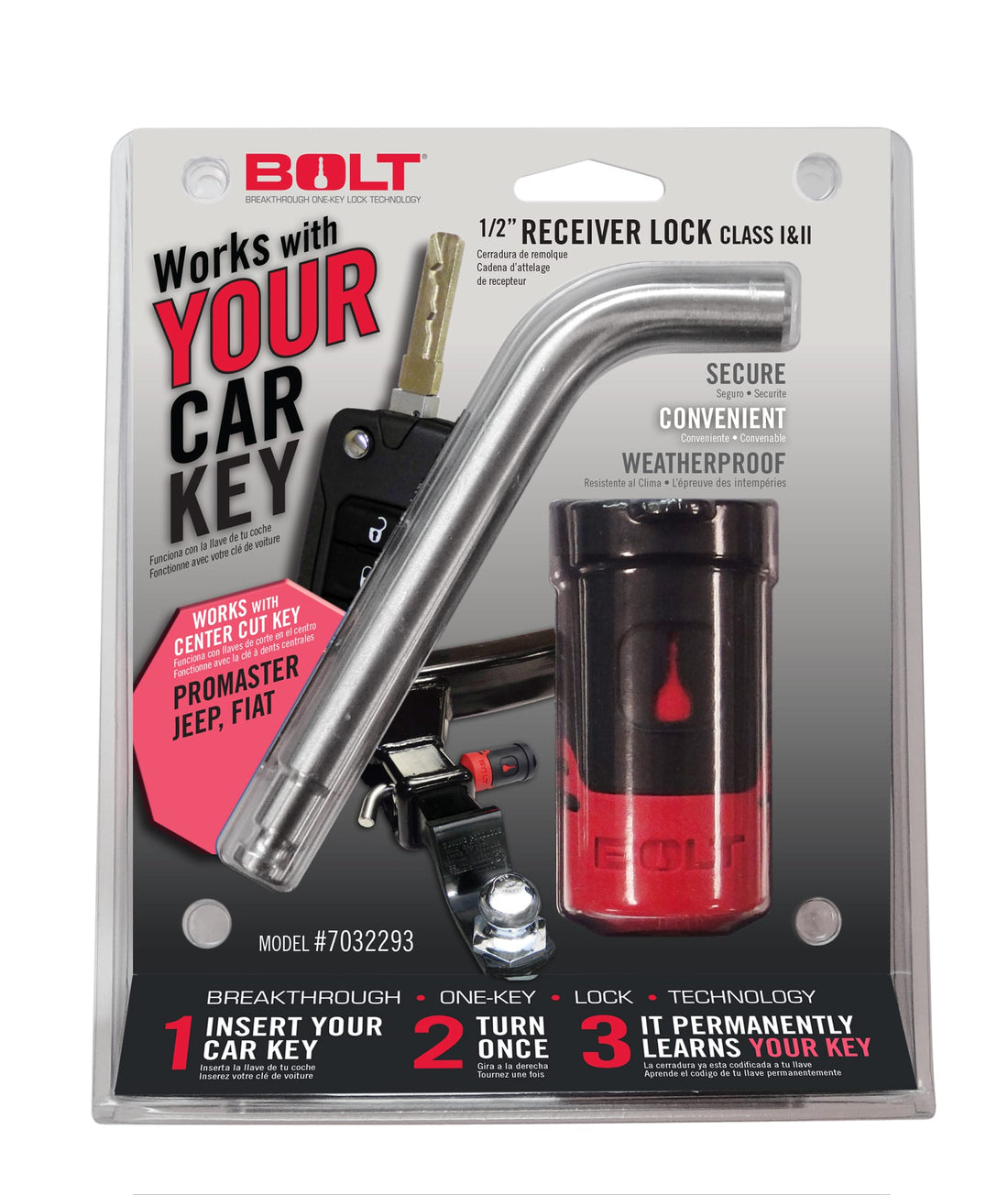 BOLT Accessories and Fluids BOLT 7032293 Trailer Hitch Lock