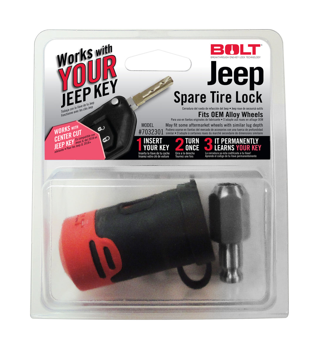 BOLT 7032301 - SPARE TIRE LOCK (JEEP JL) 2