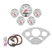 AutoMeter 7033-AW - DIRECT FIT DASH KIT, CHEVY CAR 55-56, MPH/FUEL/OILP/WTMP/BAT, AW 3