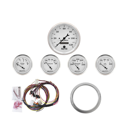AutoMeter 7034-OTW - DIRECT FIT DASH KIT, CHEVY CAR 59-60, MPH/FUEL/OILP/WTMP/BAT, OTW 5