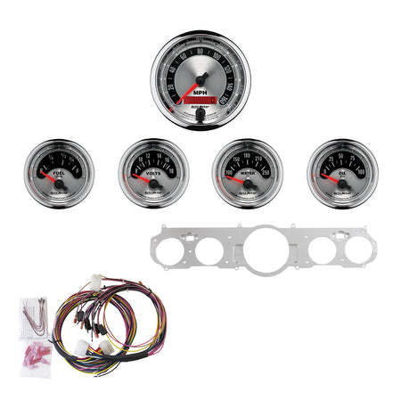 AutoMeter 7035-AM - DIRECT FIT DASH KIT, MUSTANG 65-66, MPH/FUEL/OILP/WTMP/BAT, AM 3