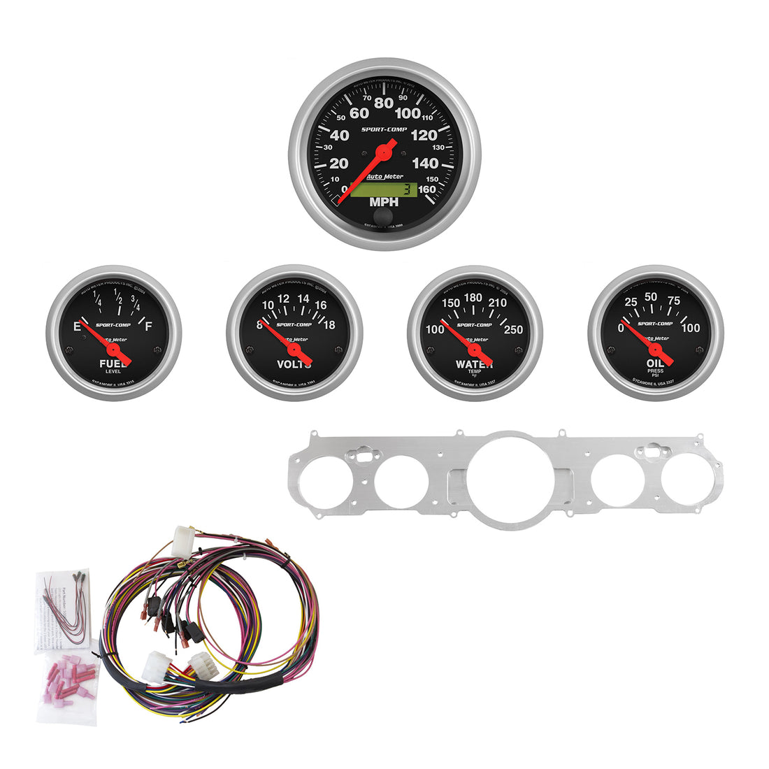 AutoMeter 7035-SC - DIRECT FIT DASH KIT, MUSTANG 65-66, MPH/FUEL/OILP/WTMP/BAT, SC 3