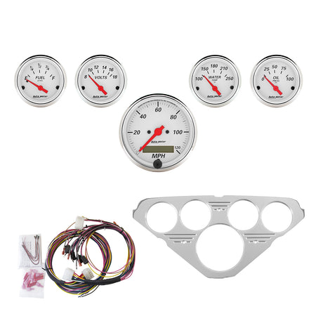 AutoMeter 7036-AW - DIRECT FIT DASH KIT, CHEVY TRUCK 55-59, MPH/FUEL/OILP/WTMP/BAT, AW 3