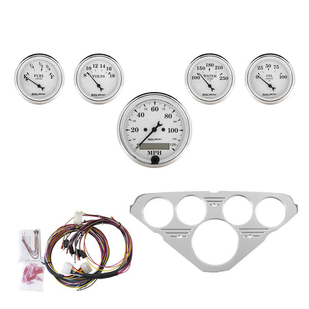 AutoMeter 7036-OTW - DIRECT FIT DASH KIT, CHEVY TRUCK 55-59, MPH/FUEL/OILP/WTMP/BAT, OTW 3