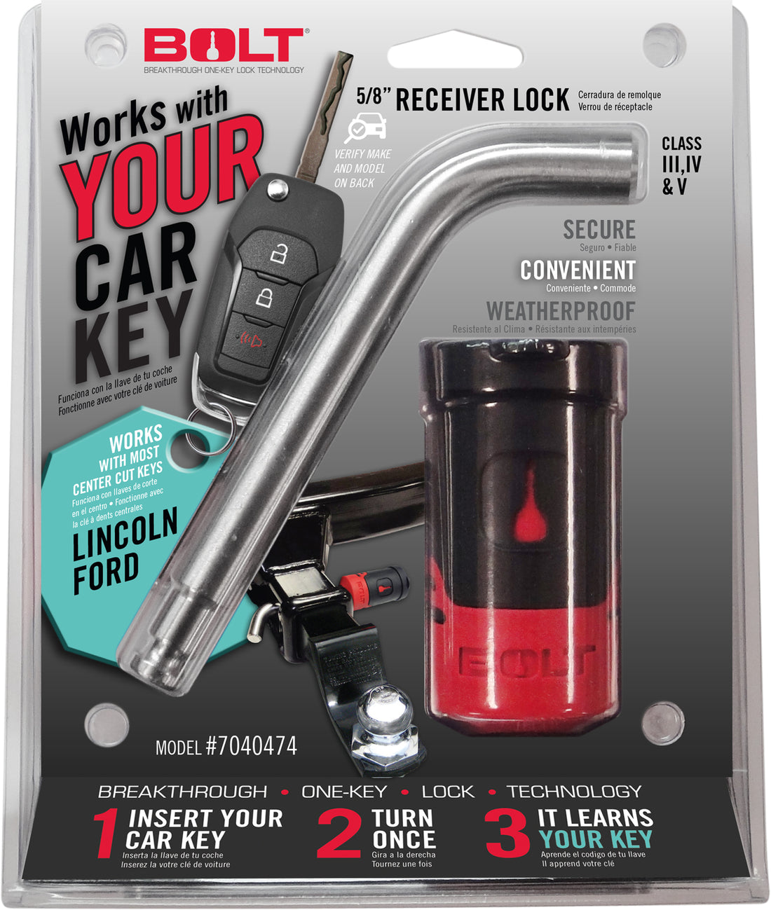 BOLT 7040474 - 5/8IN. RECEIVER LOCK FORD CENTER CUT 2