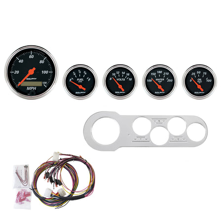AutoMeter 7042-DB - DIRECT FIT DASH KIT, CHEVY CAR 53-54, MPH/FUEL/OILP/WTMP/BAT, DB 3