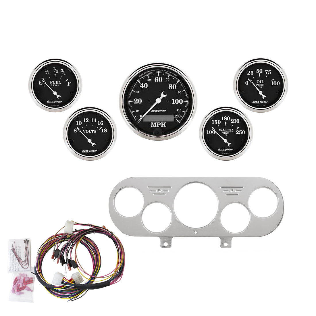 AutoMeter 7044-OTB - DIRECT FIT DASH KIT, NOVA 62-65, MPH/FUEL/OILP/WTMP/BAT, OTB 3