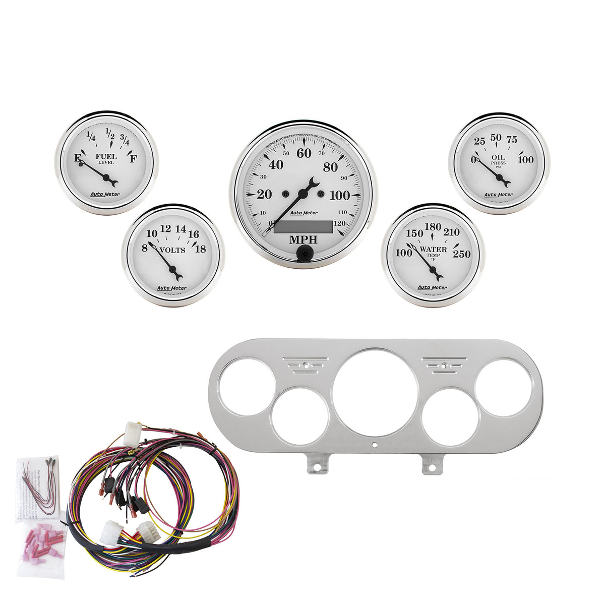 AutoMeter 7044-OTW - DIRECT FIT DASH KIT, NOVA 62-65, MPH/FUEL/OILP/WTMP/BAT, OTW 3