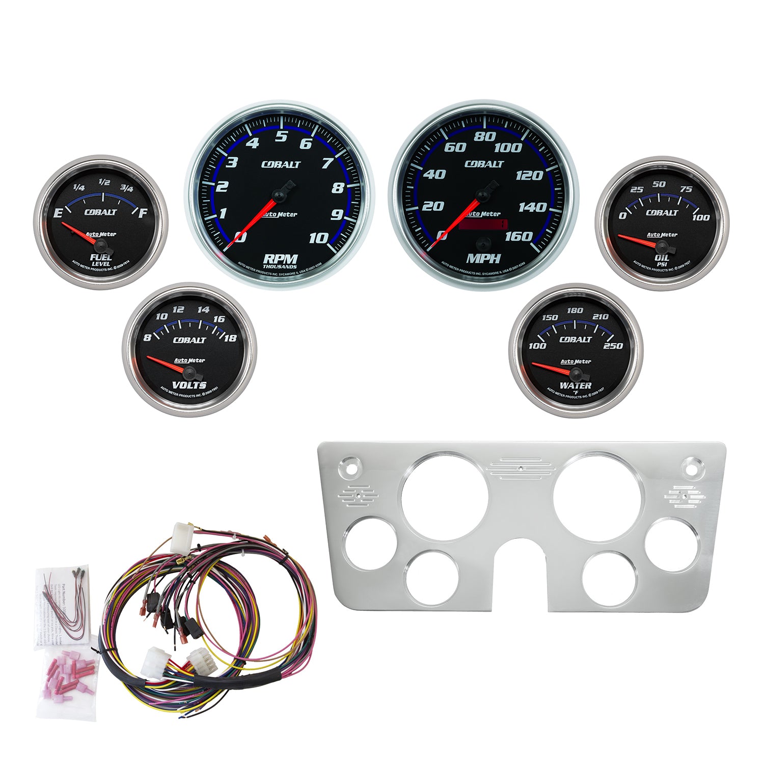AutoMeter 7045-CB - DIRECT FIT DASH KIT, CHEVY TRUCK 67-72, TACH/MPH/FUEL/OILP/WTMP/VOLT, COBALT