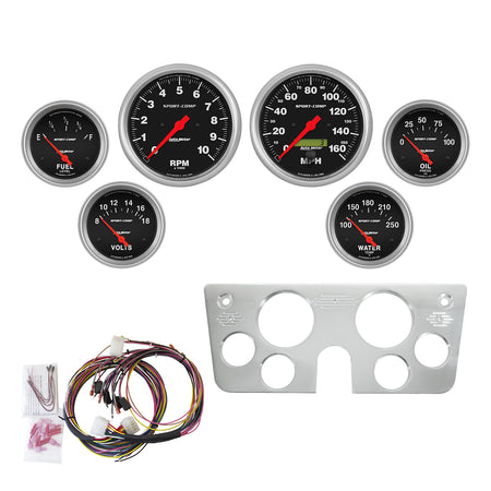 AutoMeter 7045-SC - DIRECT FIT DASH KIT, CHEVY TRUCK 67-72, TACH/MPH/FUEL/OILP/WTMP/VOLT, SPORT-COMP 3