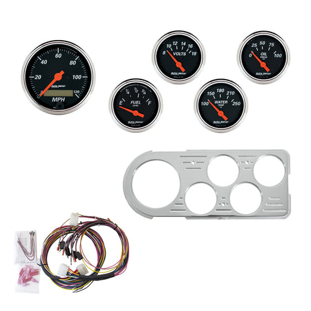 AutoMeter 7046-DB - DIRECT FIT DASH KIT, FORD TRUCK 48-50, MPH/FUEL/OILP/WTMP/BAT, DB 3