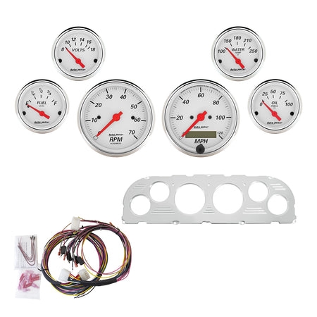 AutoMeter 7047-AW - DIRECT FIT DASH KIT, CHEVY TRUCK 60-63, TACH/MPH/FUEL/OILP/WTMP/VOLT, AW 3