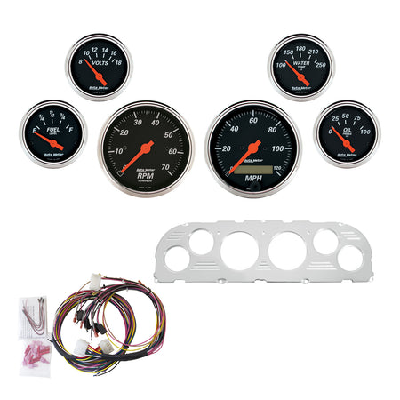 AutoMeter 7047-DB - DIRECT FIT DASH KIT, CHEVY TRUCK 60-63, TACH/MPH/FUEL/OILP/WTMP/VOLT, DB 3
