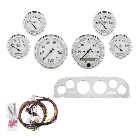 AutoMeter 7047-OTW - DIRECT FIT DASH KIT, CHEVY TRUCK 60-63, TACH/MPH/FUEL/OILP/WTMP/VOLT, OTW 3