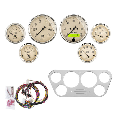 AutoMeter 7048-AB - DIRECT FIT DASH KIT, FORD TRUCK 53-55, TACH/MPH/FUEL/OILP/WTMP/VOLT, AB 3
