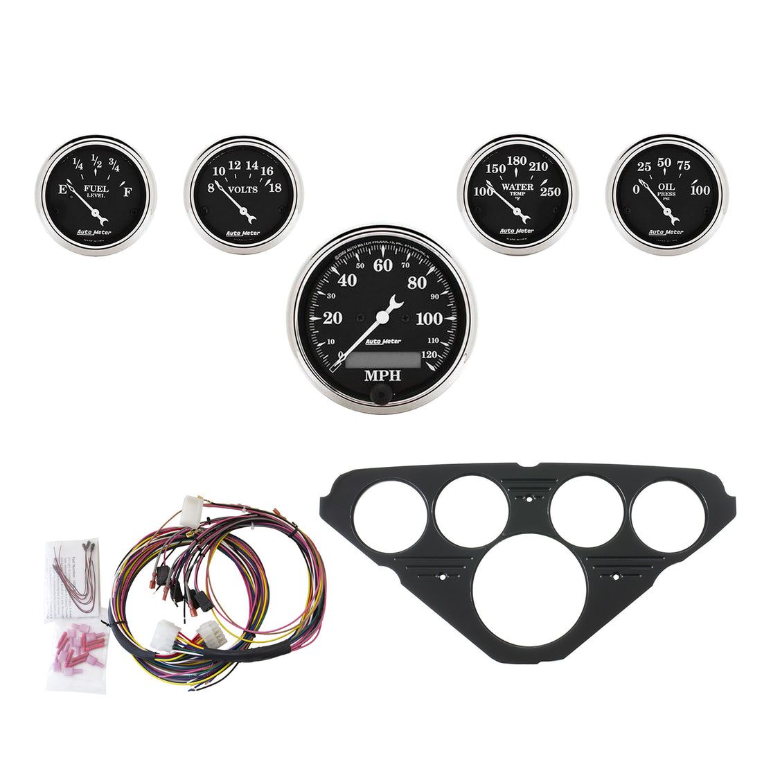 AutoMeter 7049-OTB - DIRECT FIT DASH KIT, CHEVY TRUCK 55-59, MPH/FUEL/OILP/WTMP/BAT, OTB 3