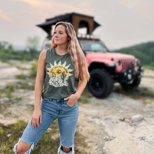 KC Women'S Desert Nomad Tank Top - Green - Small