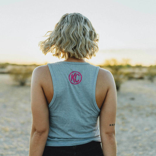 KC Women'S Island Dreams Crop Tank - Stonewash Denim - Small