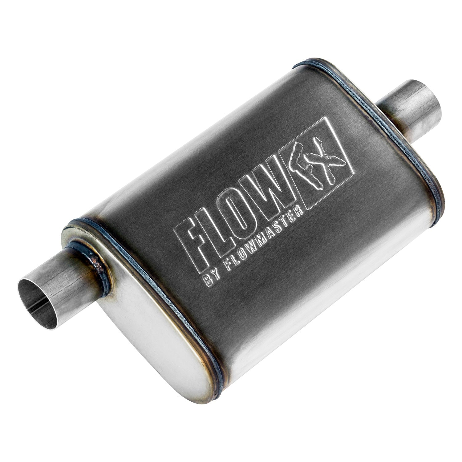 Flowmaster 71225 - Flow Fx Muffler Flow Fx Muffler 2.25 Offset In/ 2.25 Center Out Moderate Sound Stainless Steel Flowmaster 1