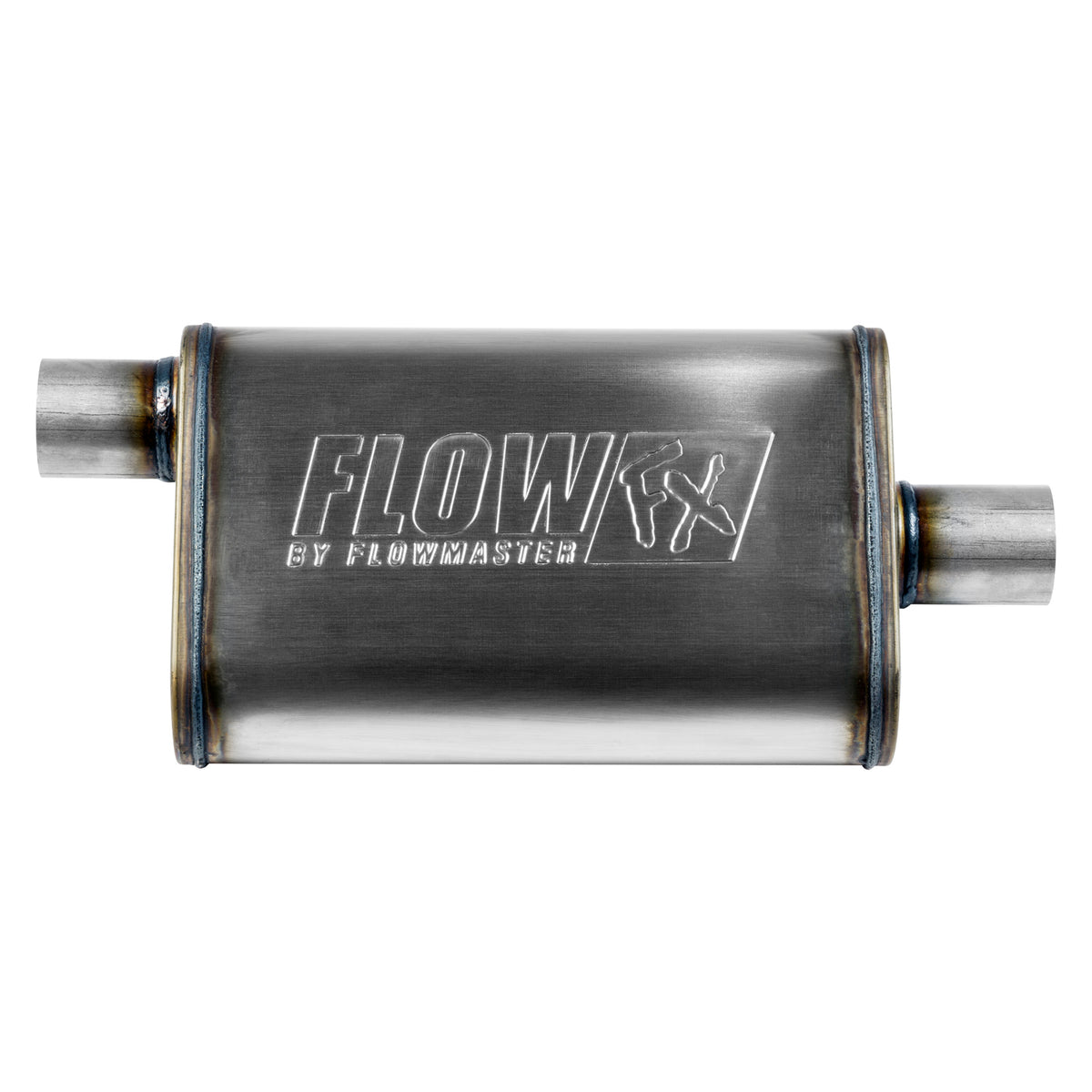 Flowmaster 71225 - Flow Fx Muffler Flow Fx Muffler 2.25 Offset In/ 2.25 Center Out Moderate Sound Stainless Steel Flowmaster 2
