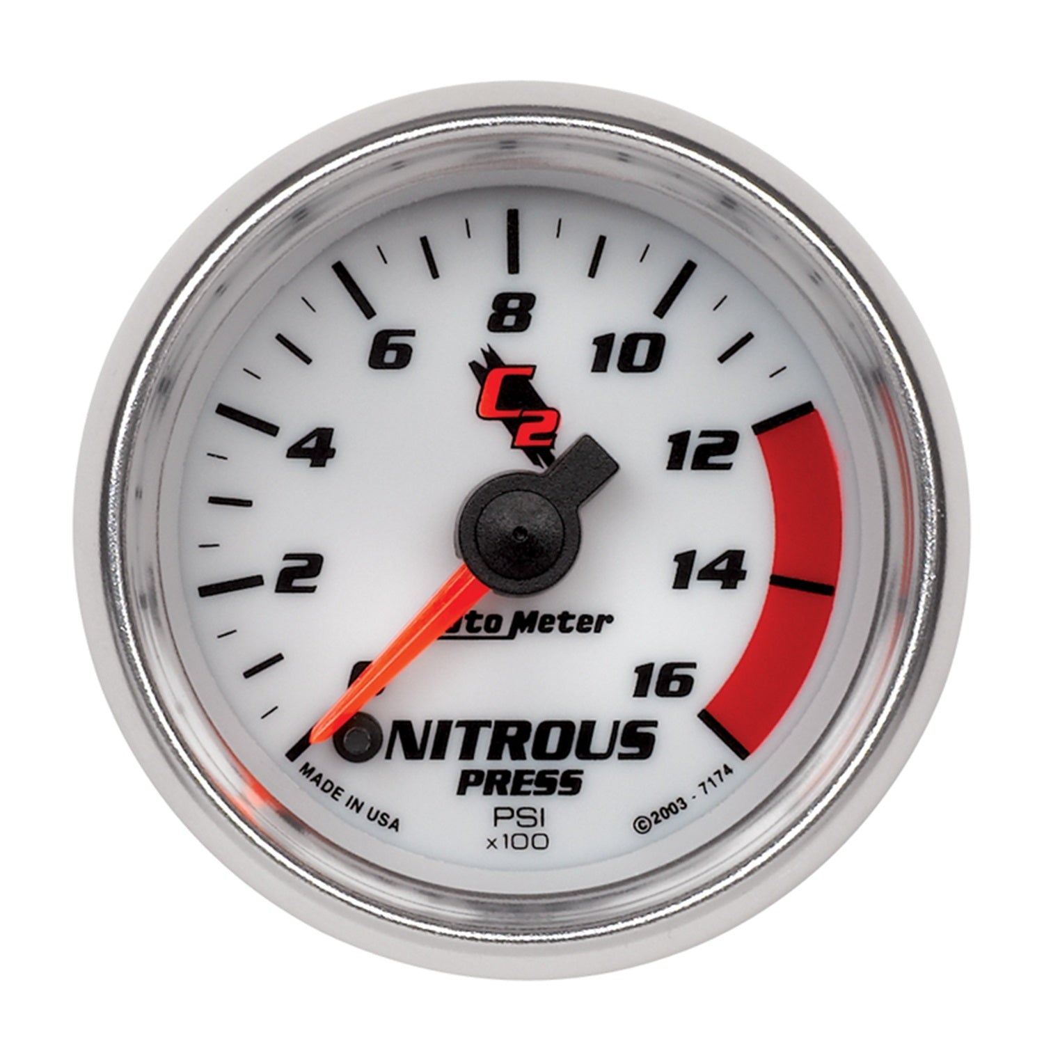 AutoMeter 7174 - GAUGE, NITROUS PRESSURE, 2 1/16", 1600PSI, DIGITAL STEPPER MOTOR, C2 5