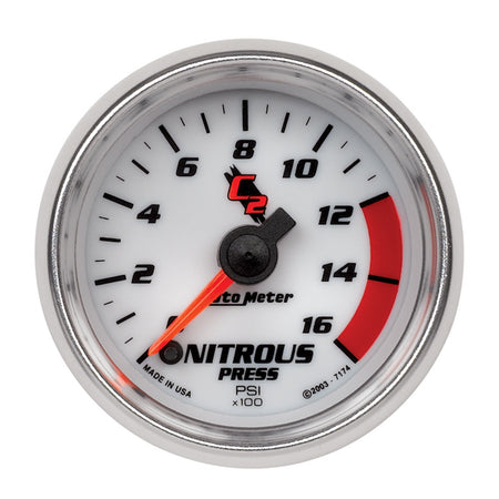 AutoMeter 7174 - GAUGE, NITROUS PRESSURE, 2 1/16", 1600PSI, DIGITAL STEPPER MOTOR, C2 5