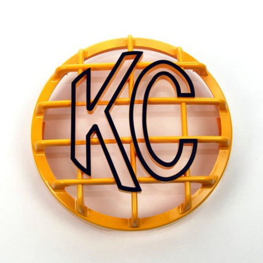 KC Hilites 6 In Stone Guard - ABS Plastic - Yellow / Black KC Logo