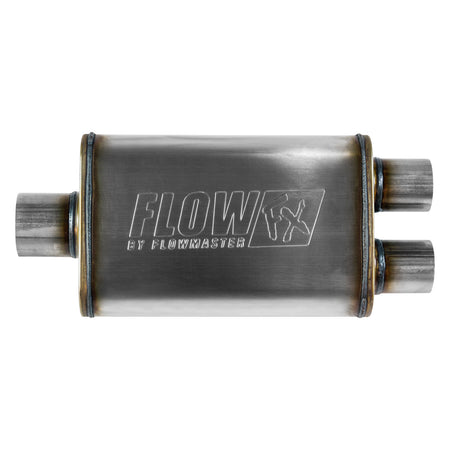 Flowmaster 72198 - Flow Fx Muffler Flow Fx Muffler 3.00 Center In/ 2.50 Dual Out Moderate Sound Stainless Steel Flowmaster 2