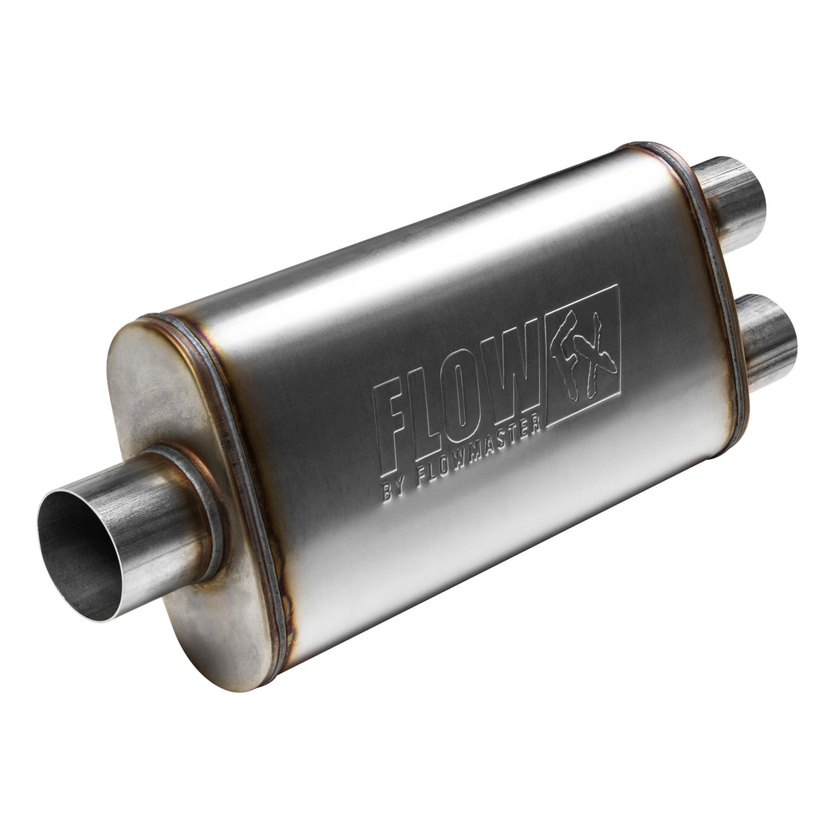 Flowmaster 72288 - Flow Fx Muffler Flow Fx Muffler 3.00 Center In/2.50 Dual Out Moderate Sound Stainless Steel Flowmaster 1