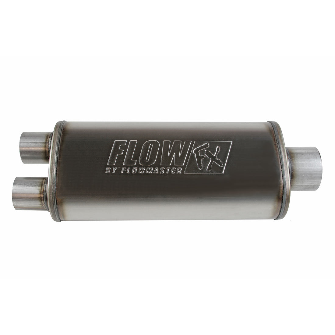 Flowmaster 72587 - Flow Fx Muffler Flow Fx Muffler 3.50 Center In/2.50 Dual Out Straight Through Performance Moderate Sound Stainless Steel Flowmaster 1