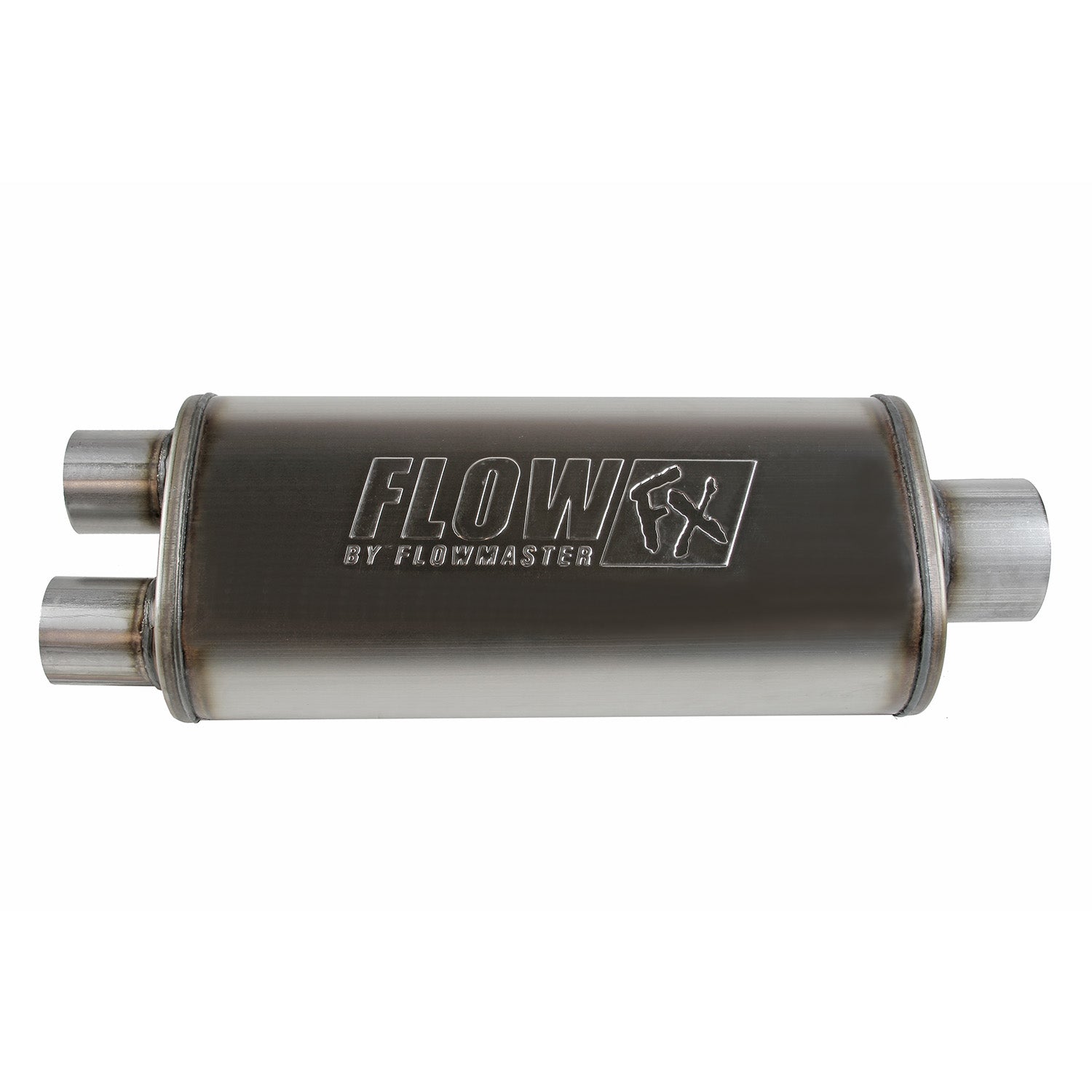 Flowmaster 72587 - Flow Fx Muffler Flow Fx Muffler 3.50 Center In/2.50 Dual Out Straight Through Performance Moderate Sound Stainless Steel Flowmaster 1