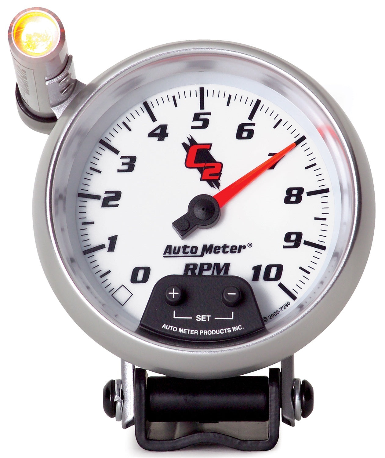 AutoMeter 7290 - GAUGE, TACHOMETER, 3 3/4", 10K RPM, PEDESTAL W/ EXT. QUICK-LITE, C2 1