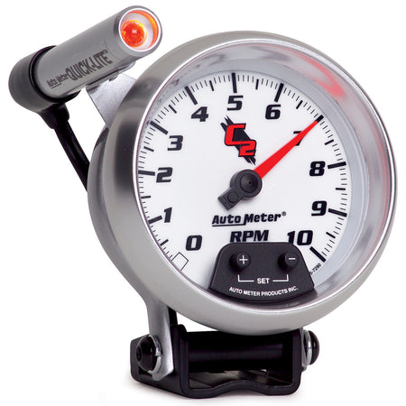 AutoMeter 7290 - GAUGE, TACHOMETER, 3 3/4", 10K RPM, PEDESTAL W/ EXT. QUICK-LITE, C2 2