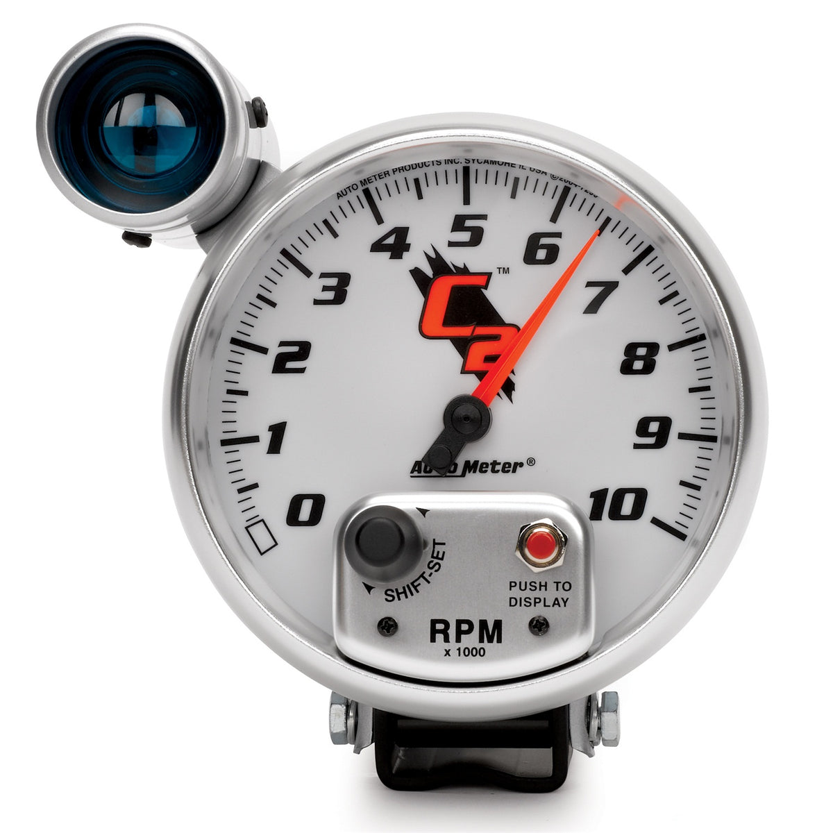 AutoMeter 7299 - GAUGE, TACHOMETER, 5", 10K RPM, PEDESTAL W/ EXT. SHIFT-LITE, C2 3
