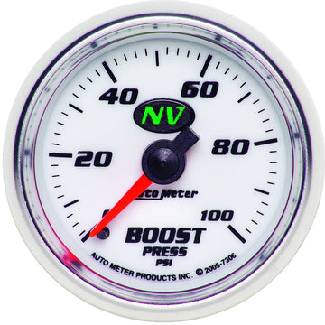 AutoMeter 7306 - GAUGE, BOOST, 2 1/16", 100PSI, MECHANICAL, NV 5