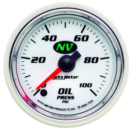 AutoMeter 7353 - GAUGE, OIL PRESSURE, 2 1/16", 100PSI, DIGITAL STEPPER MOTOR, NV 3