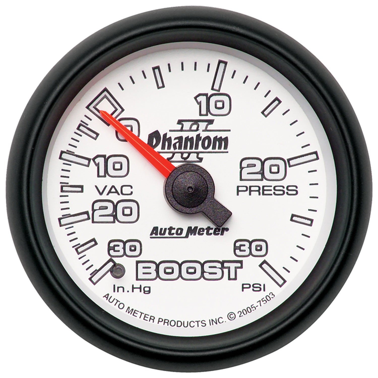 AutoMeter 7503 - GAUGE, VAC/BOOST, 2 1/16", 30INHG-30PSI, MECHANICAL, PHANTOM II 5