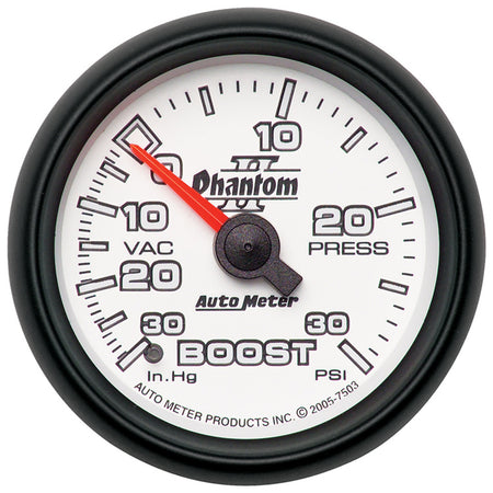 AutoMeter 7503 - GAUGE, VAC/BOOST, 2 1/16", 30INHG-30PSI, MECHANICAL, PHANTOM II 5