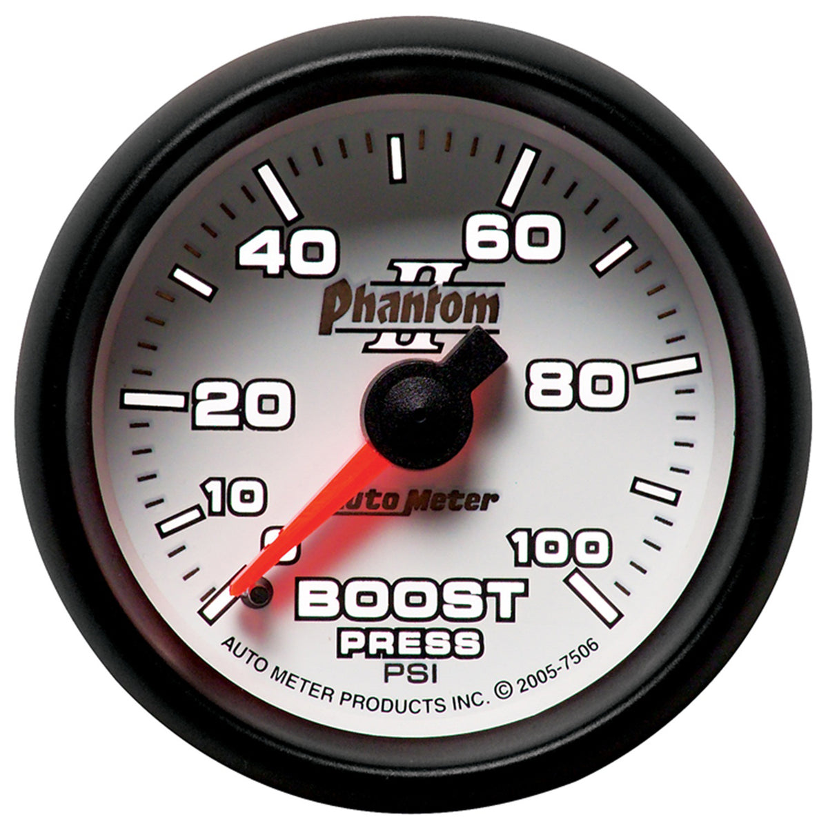AutoMeter 7506 - GAUGE, BOOST, 2 1/16", 100PSI, MECHANICAL, PHANTOM II 4