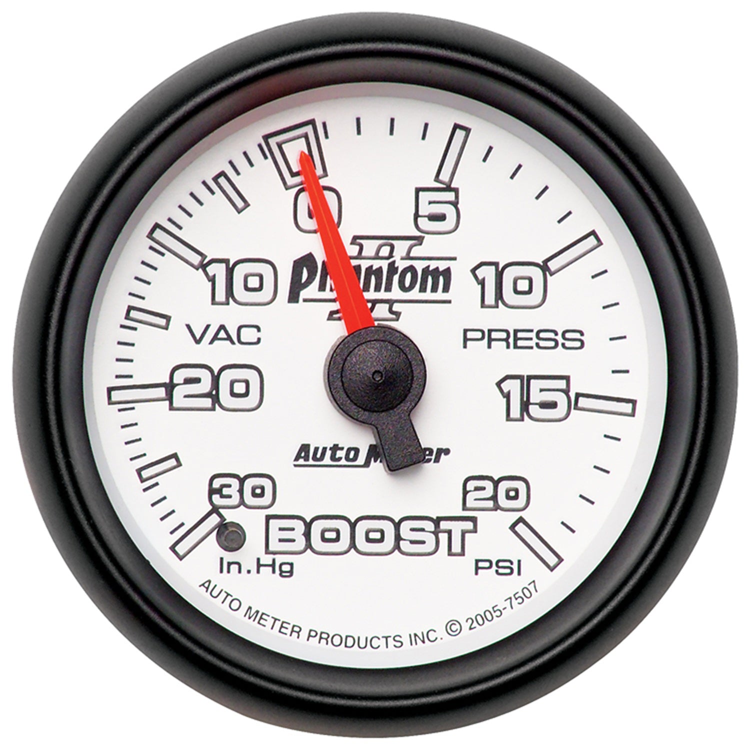 AutoMeter 7507 - GAUGE, VAC/BOOST, 2 1/16", 30INHG-20PSI, MECHANICAL, PHANTOM II 3