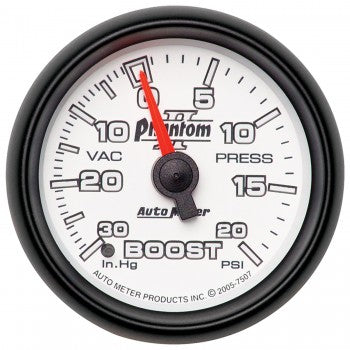 AutoMeter 7507 - GAUGE, VAC/BOOST, 2 1/16", 30INHG-20PSI, MECHANICAL, PHANTOM II 5