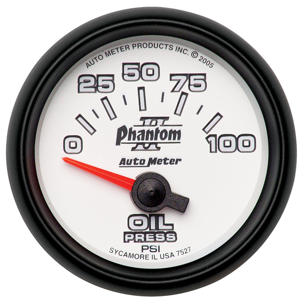 AutoMeter 7527 - GAUGE, OIL PRESSURE, 2 1/16", 100PSI, ELECTRIC, PHANTOM II 3